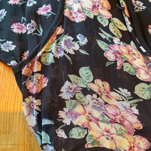 Vintage 80’s 90’s Black Floral Maxi Dress - Picture 7 of 7